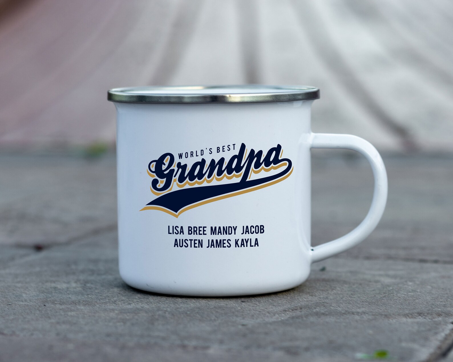 grandad enamel mug