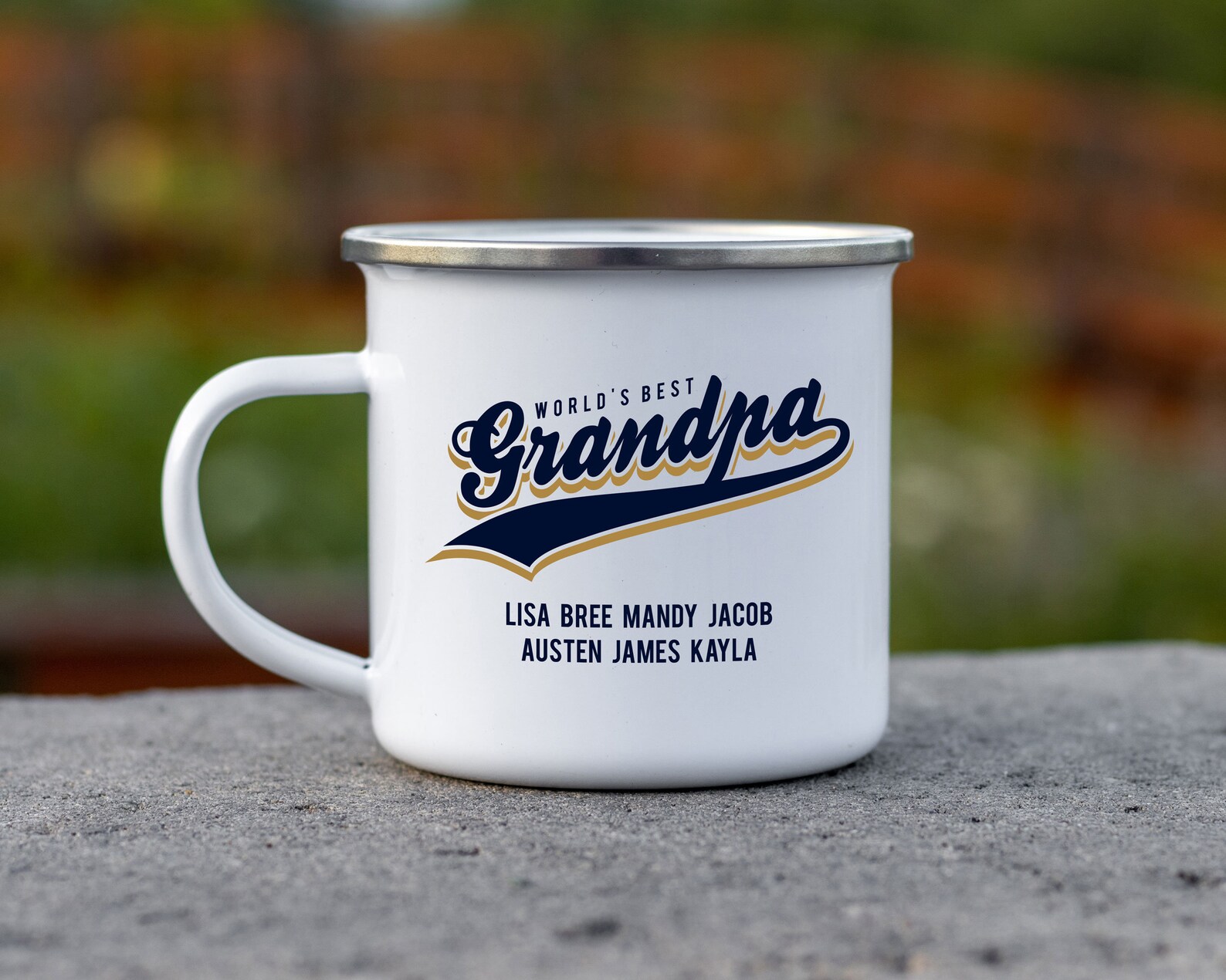 grandad enamel mug
