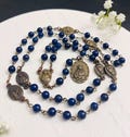 Lapis Lazuli Seven Sorrows Chaplet: Catholic Rosary Beads