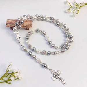 Mixed Pearl Personalized Rosary, Catholic gift, Christmas Gift, Confirmation Gifts, First Communion Gifts, goddaughter, godmother, Mother's
