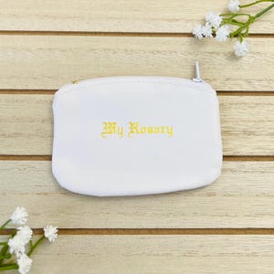 Small rosary pouch for Small rosary, small pouch for 6mm bead rosary, Small Zippered Rosary Bag, First Communion, Confirmation, Christening