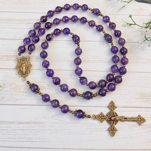 Amethyst Personalized Rosary, Mothers' Gifts, Christmas Gifts, First Communion gifts, Confirmation gifts, goddaughter, godmother, Baptism