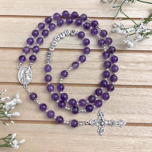 Amethyst Personalized Rosary, Mothers&#39; Gifts, Christmas Gifts, First Communion gifts, Confirmation gifts, goddaughter, godmother, Baptism