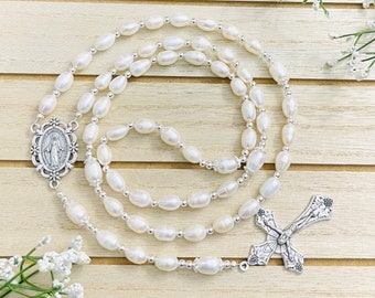 SPECIAL Freshwater Pearls Personalized Rosary, Mothers Gifts, Confirmation gifts, goddaughter, godmother, First Comminion, Baptism Gifts