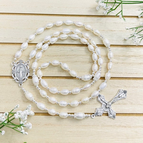 SPECIAL Freshwater Pearls Personalized Rosary, Mothers Gifts, Confirmation gifts, goddaughter, godmother, First Comminion, Baptism Gifts