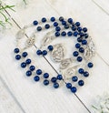 Lapis Lazuli Seven Sorrows Chaplet: Catholic Rosary Beads