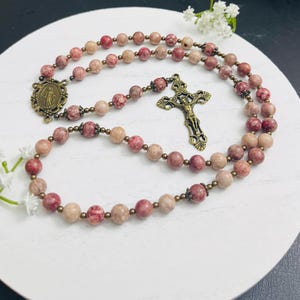 Saint Therese Rosary: Maifan Stone Beads, First Communion Gift image 10