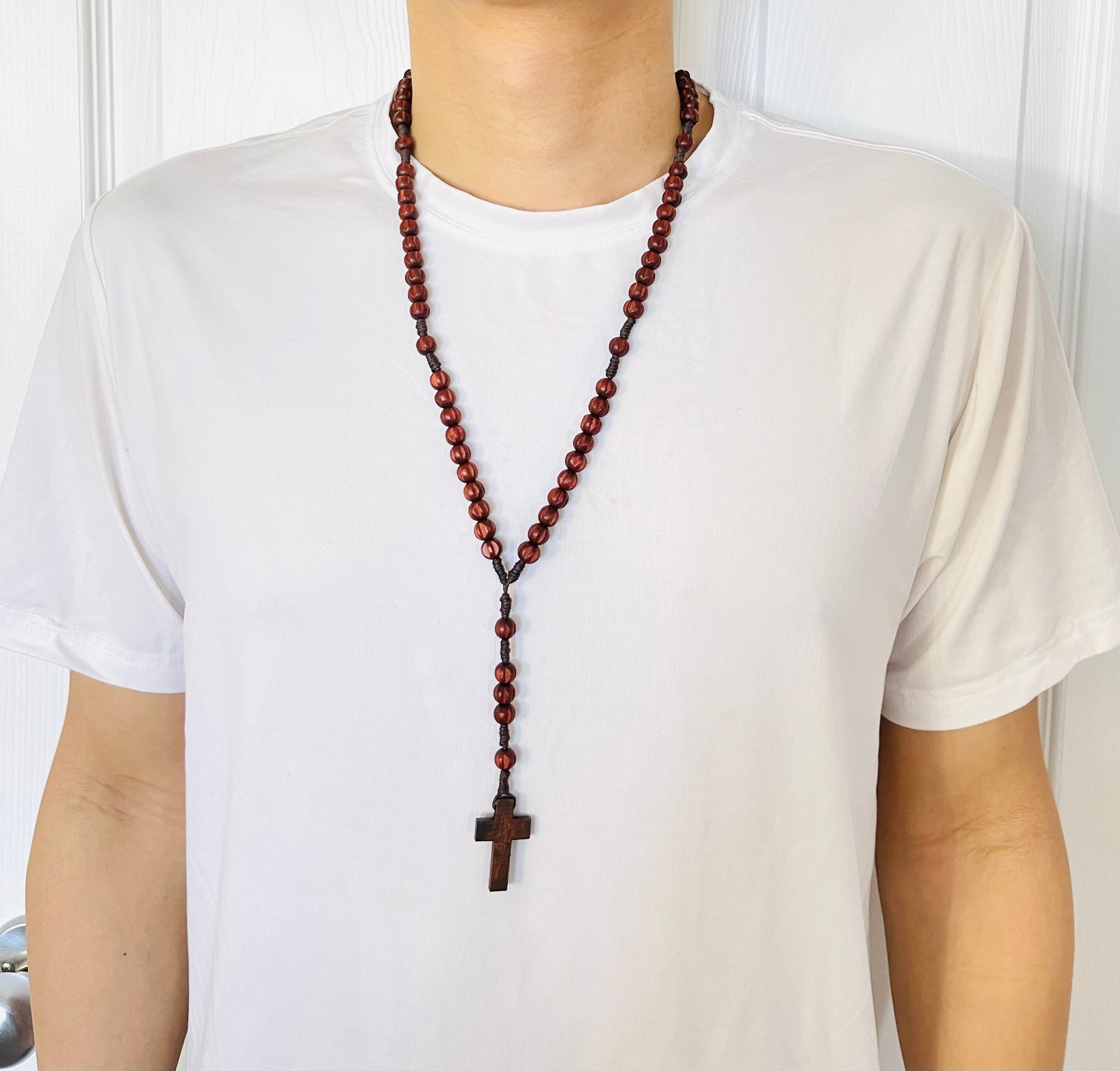 NEW DESIGN Rosary and Rosary Necklace for Men Mahogany Wood Bead