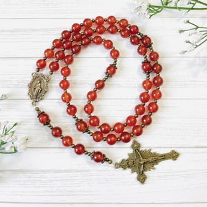 Red Agate Rosary: Personalized Catholic Gift