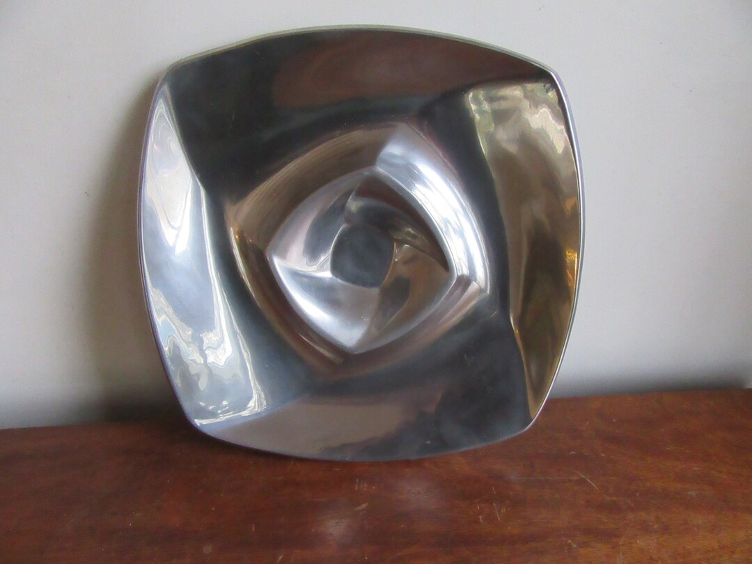 Vintage Lenox Chip and Dip Retro Modern Heavy Cast Aluminum Serving