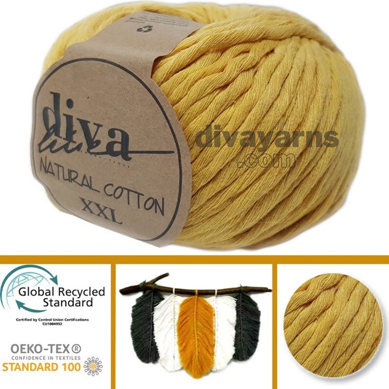 12 x 100 gr. Diva Natural Cotton XXL Yarn natural cotton Etsy