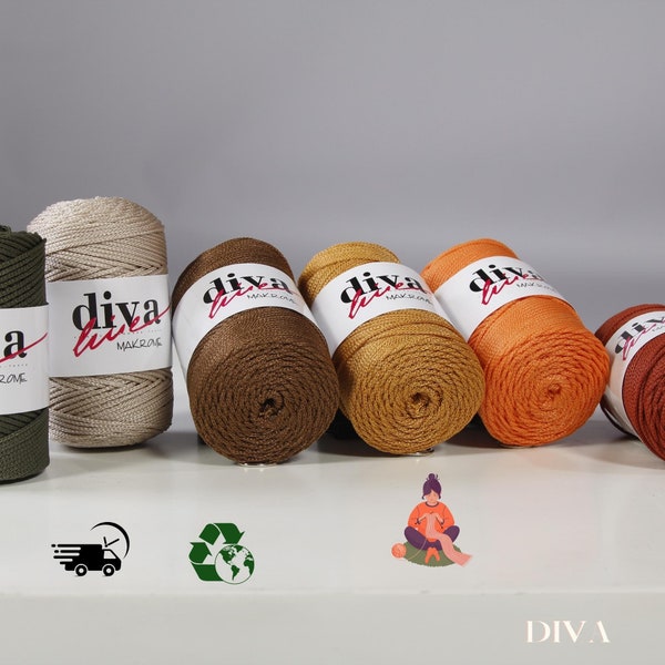 Macrame Rope 2mm 100g 150m 490ft 3.53oz 164yd / Diva Makrome 2mm / Macrame Cord / Macrame String / 100% Polypropylene