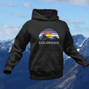 Colorado - Colorado Flag With Mountains - Rocky Mountains - Unisex Hoodie