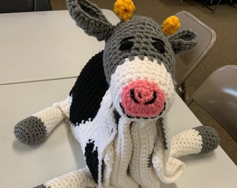 Fold and Play Cow Blanket - Crochet