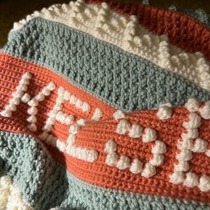 Personalized Hand Crochet Baby blanket with Name 画像 4