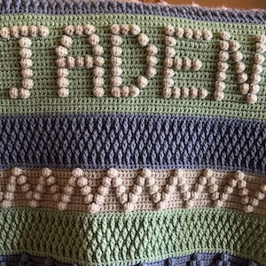 Personalized Hand Crochet Baby blanket with Name