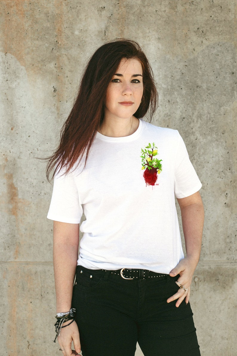 Lemon heart t-shirt lemon heard printed t-shirt gifts for plant lovers plant illustration shirt