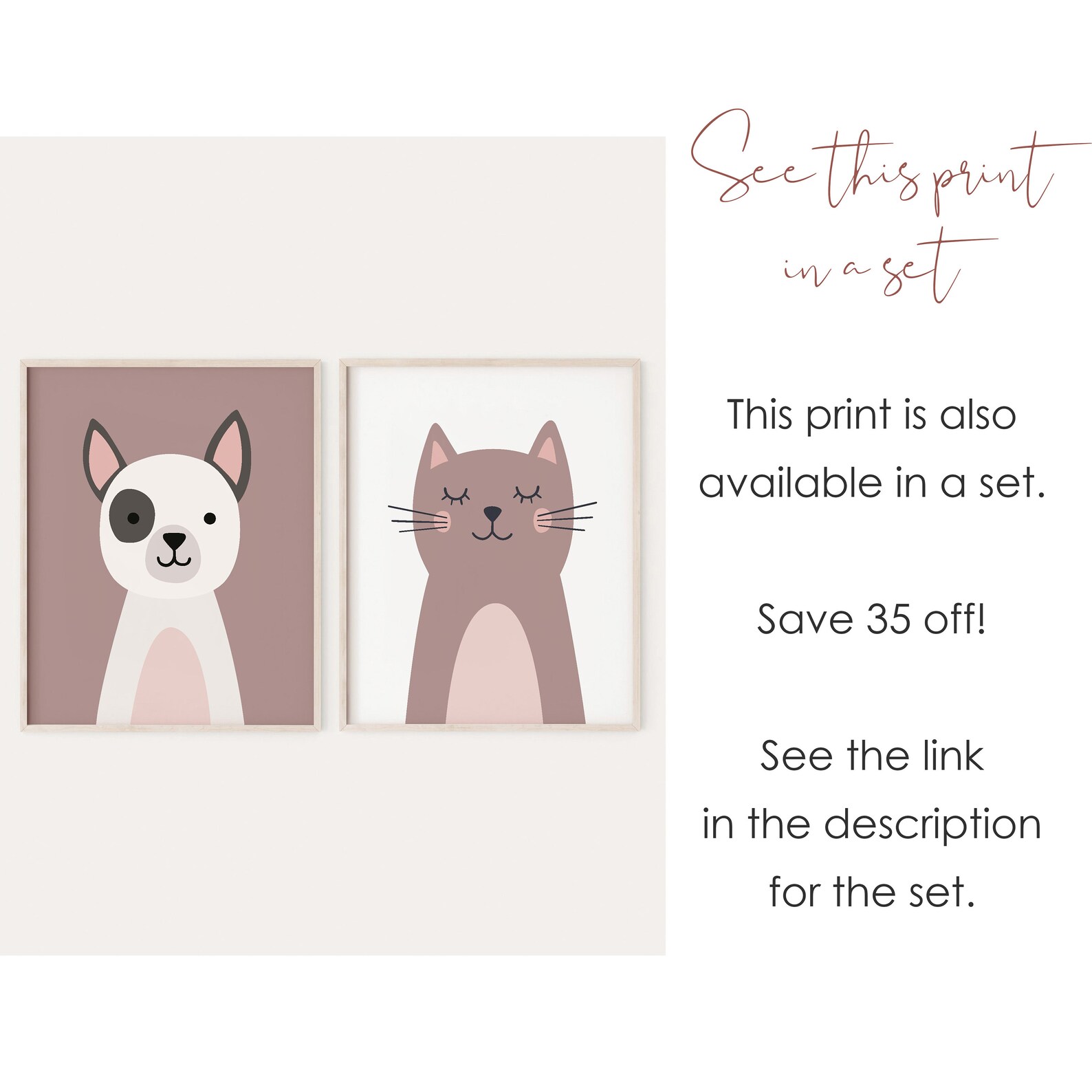 Dog Print Kids Wall Art Printable Animal Nursery Print Dog Etsy