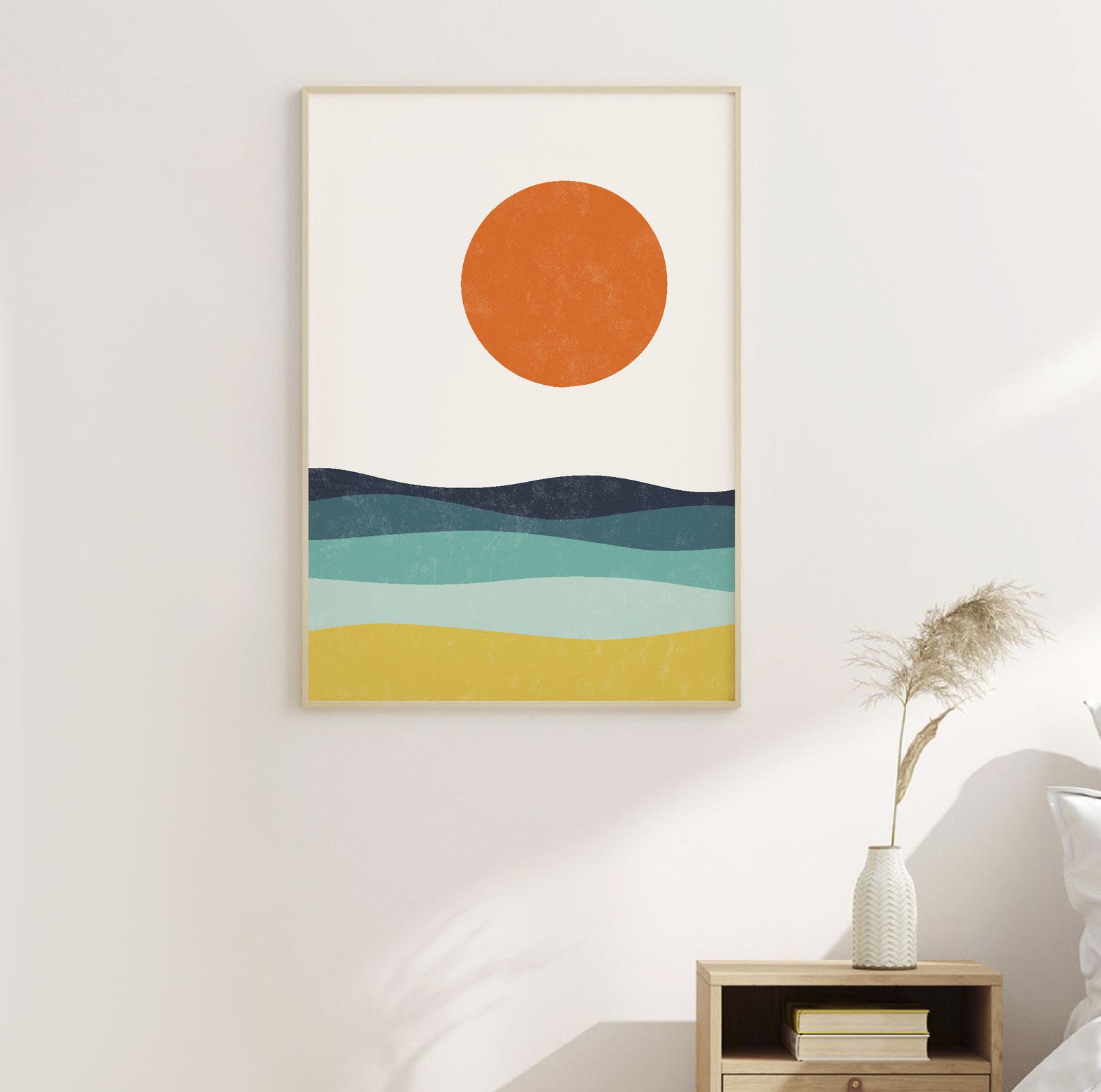Abstract Prints Sea Sun Print Scandinavian Wall Art Boho | Etsy
