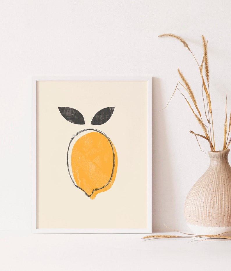Lemon Tree Art Print Abstract Prints Yellow Lemon Fine Art Etsy