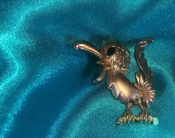 Silly and fun Antique Big Mouth Bird Pin Brooch