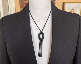 Sailor Square Knot Vintage Chunky Black Necklace