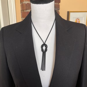 Sailor Square Knot Vintage Chunky Black Necklace