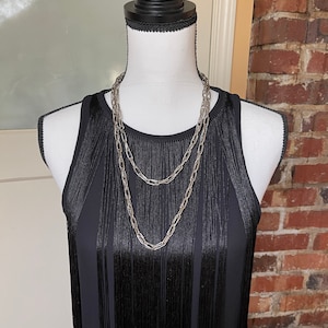 Vintage Silver-Tone Chain Necklace: Wrapable Statement Jewelry