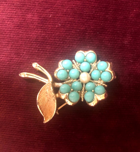 Vintage SARAH COVENTRY Turquoise Colored, Faux pe… - image 2