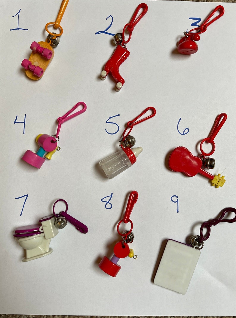 1980s Plastic Fun and Funky Bell Charms Charm Necklace80s Etsy