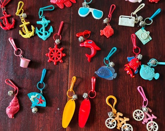 1980's Beach Day Plastic Fun and Funky Bell Charms Charm