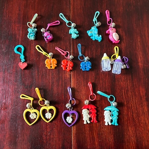 1980’s *LOVE  theme Plastic Fun and Funky Bell charms Charm necklace-80’s toys