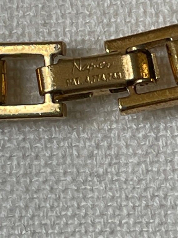Vintage Gold plated Napier Necklace Pat # 4,774,7… - image 4