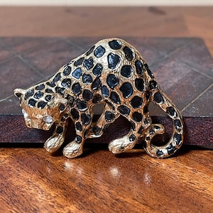 Vintage Park Lane Enameled Leopard Brooch Unsigned