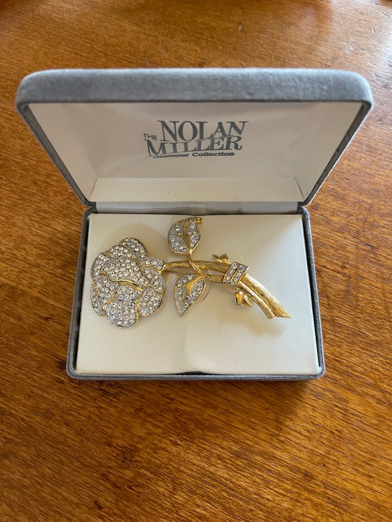 Nolan Miller Pave’ Rose Flower Pin