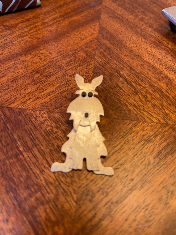 Adorable Articulating Silver-Tone Terrier Dog Pin 