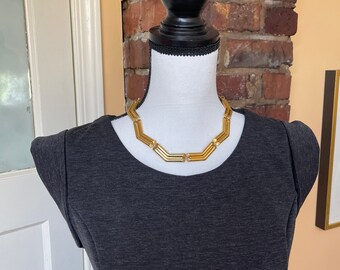 Vintage Gold-tone Chevron link necklace