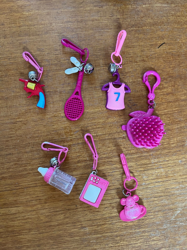 1980s Pinkish Plastic Fun Charms Charm Necklace80s Toys Etsy
