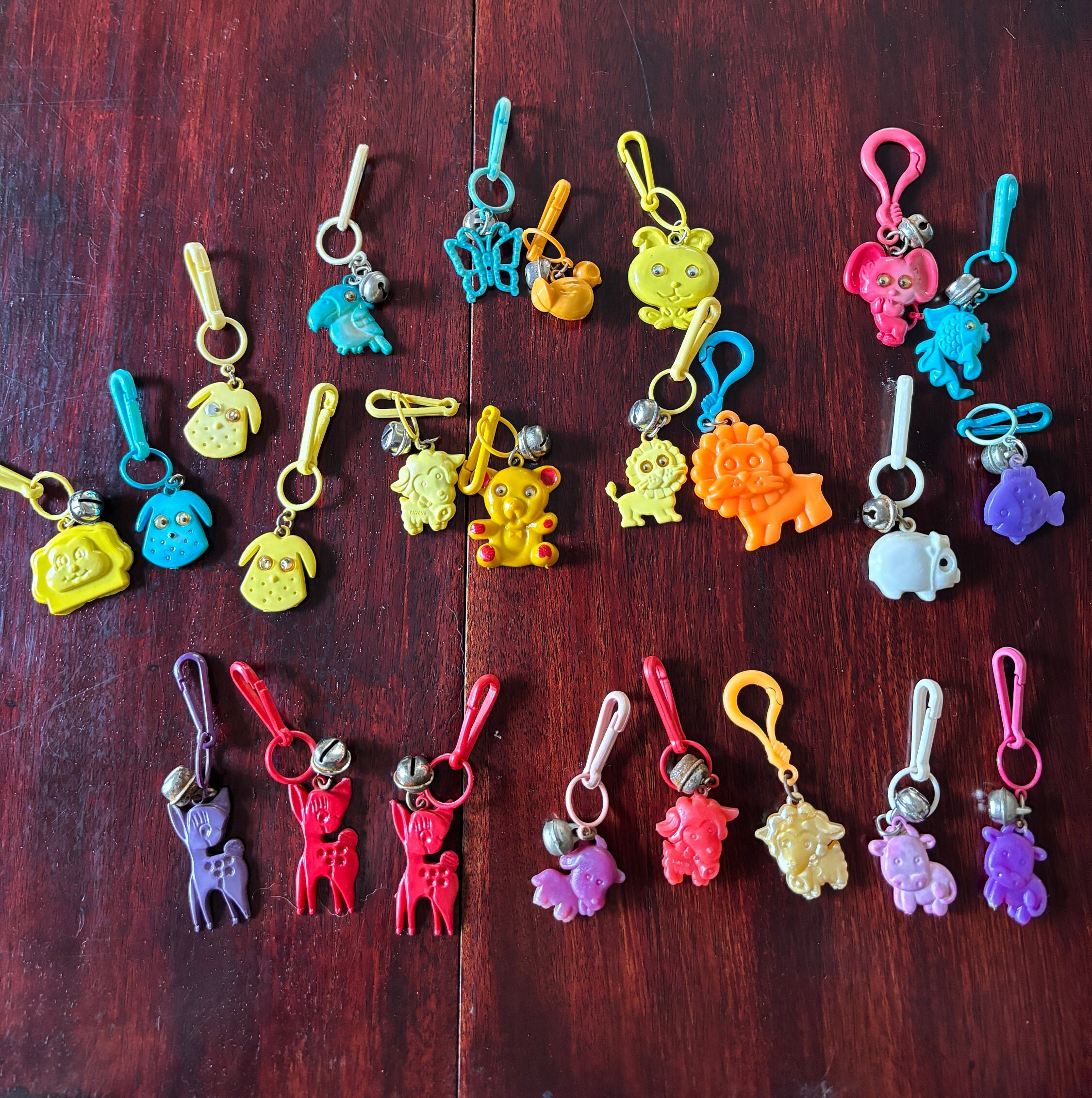 1980's * Animals & People Plastic Fun and Funky Bell Charms Charm