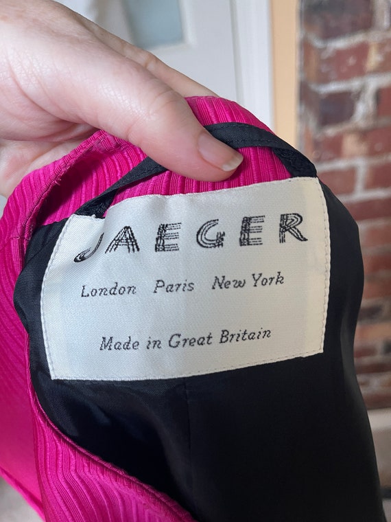Vintage JAEGER Velvet Hot Pink Blazer Preppy Chic… - image 5