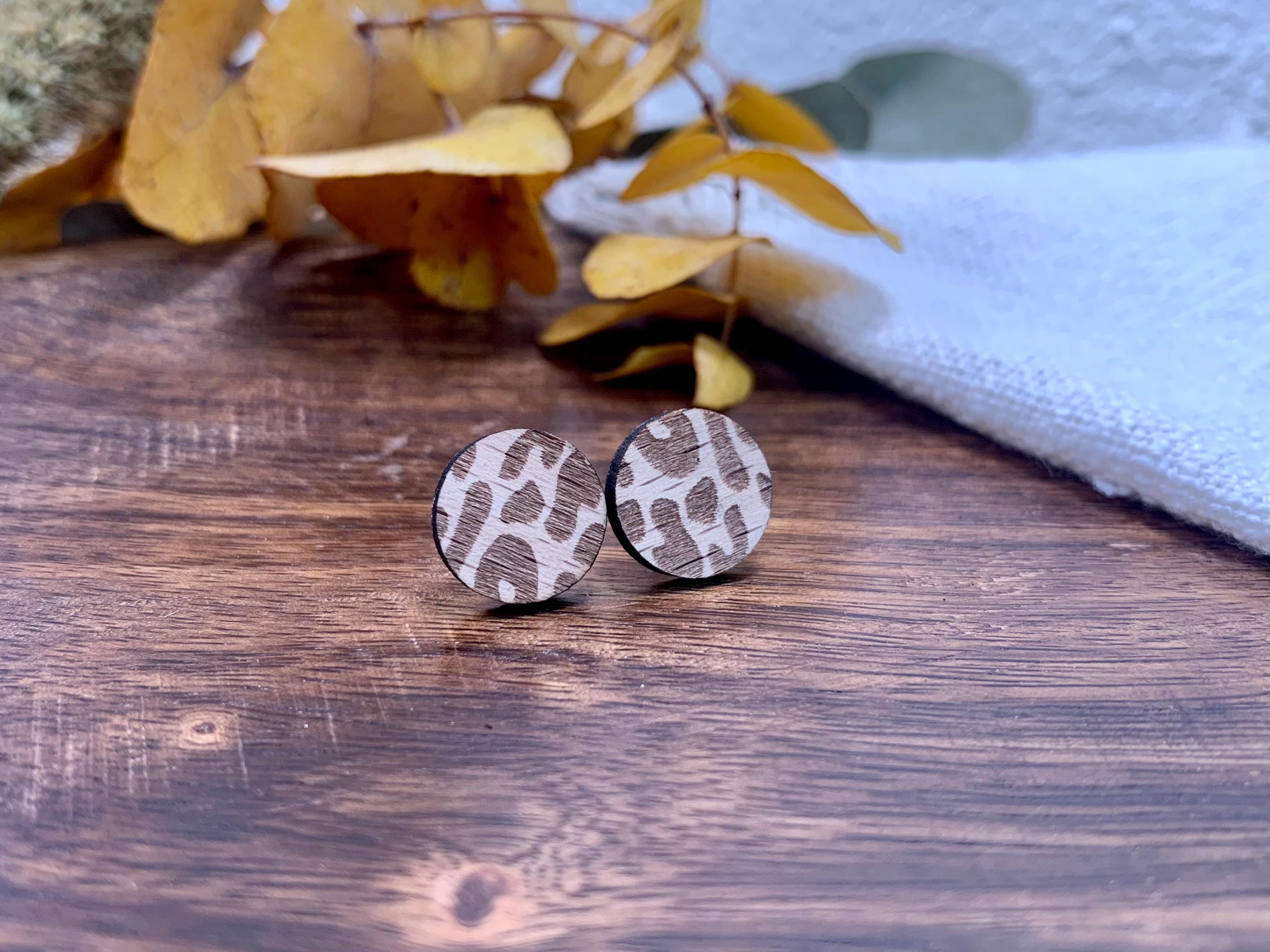 Real Wood Stud Earrings Circle With Leo Pattern, Beech, Mahogany, Hypoallergenic With Stainless Steel Plug, Handmade Wooden Jewelry, Natural Jewelry - Etsy Real Wood Stud Earrings Circle With Leo Pattern, Beech, Mahogany, Hypoallergenic With Stainless Steel Plug, Handmade Wooden Jewelry, Natural Jewelry - Etsy