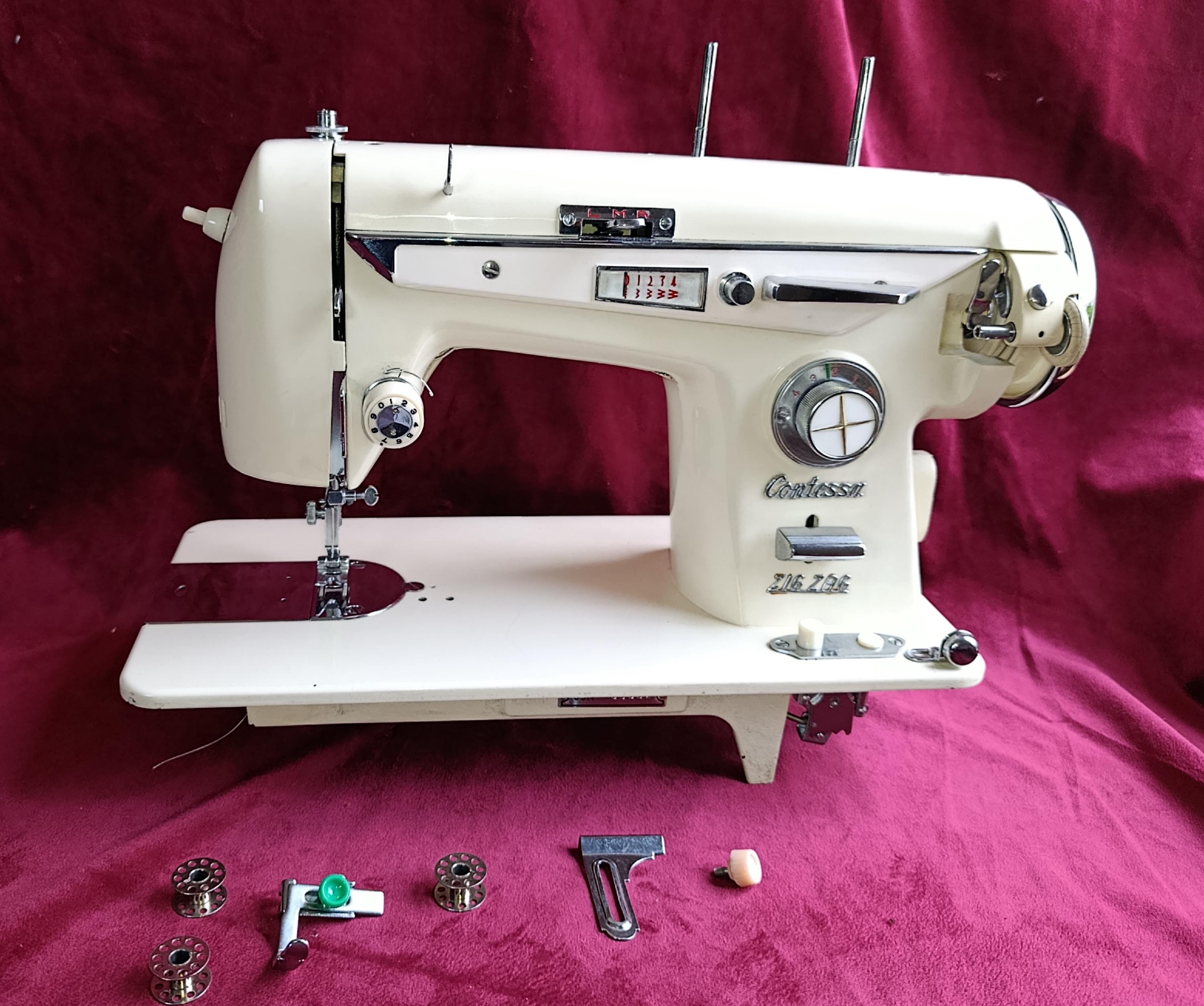 Vintage CONTESSA Zig-zag Sewing Machine With Attachments Serviced