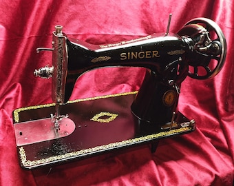 Antique SINGER 15K CENTENNIAL sewing machine denim brass badge rare medallion
