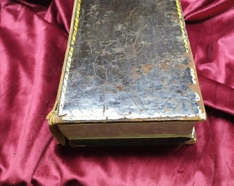 Antique Swedish BIBLE Old and New testament early biblia 1843 Bonniers BIBLIA