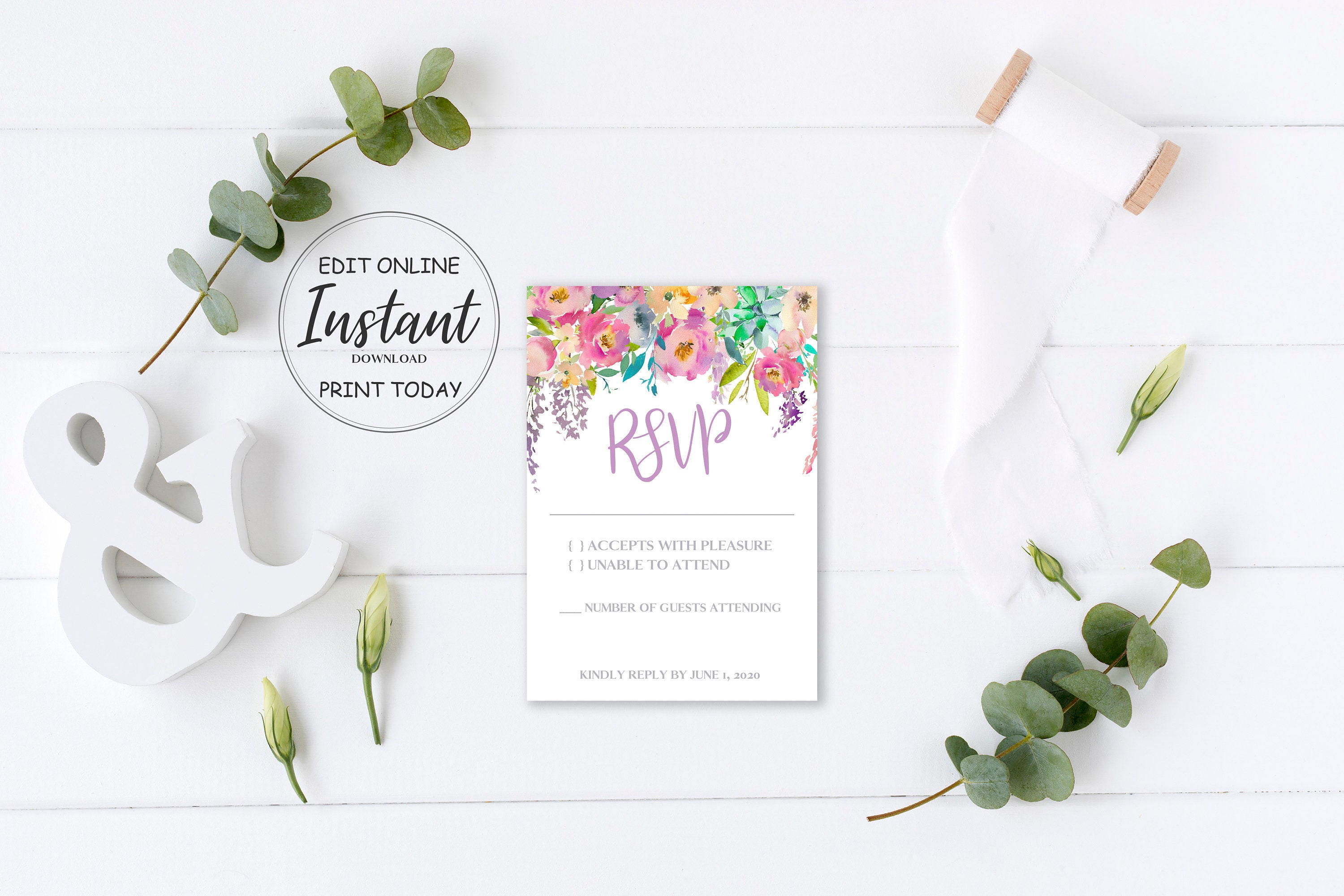RSVP Baby Shower cards RSVP Floral Baby Shower Spring Etsy