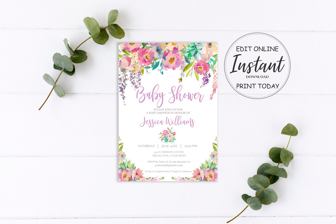 RSVP Baby Shower Cards RSVP Floral Baby Shower Spring Etsy