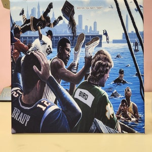 Boston sports tea party mounted canvas