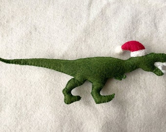 Dinosaur Christmas Ornament,  Felt Christmas Ornament, T-Rex Ornament, Dino Ornament, Kids Christmas
