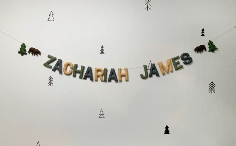 Name Garland, Custom Felt Lettering, Nursery Decor, Felt Name Garland image 7