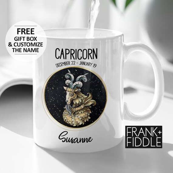 Capricorn Birthday Mug Gift Box Included Aquarius Gift Etsy
